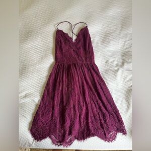 Elegant Purple Lace Dress